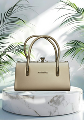 Luxury Golden Patent Leather Shoulder Bag – Stylish Handbag for Women with Gold Accents