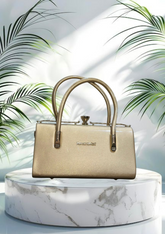 Luxury Golden Patent Leather Shoulder Bag – Stylish Handbag for Women with Gold Accents