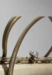 Luxury Golden Patent Leather Shoulder Bag – Stylish Handbag for Women with Gold Accents