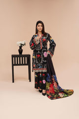 Premium 3-Piece Stitched Lawn Suit for Women – Elegant Printed Shirt, Trousers & Dupatta